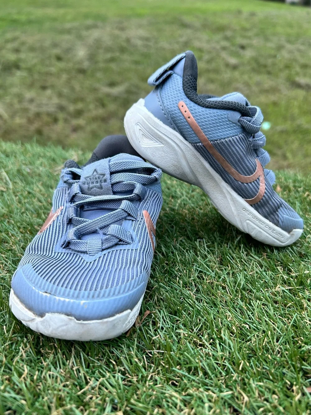 Nike Star Runner 4 Sneaker Shoes DX7616-405 Ashen Slate / Armory Navy,Toddler 7c